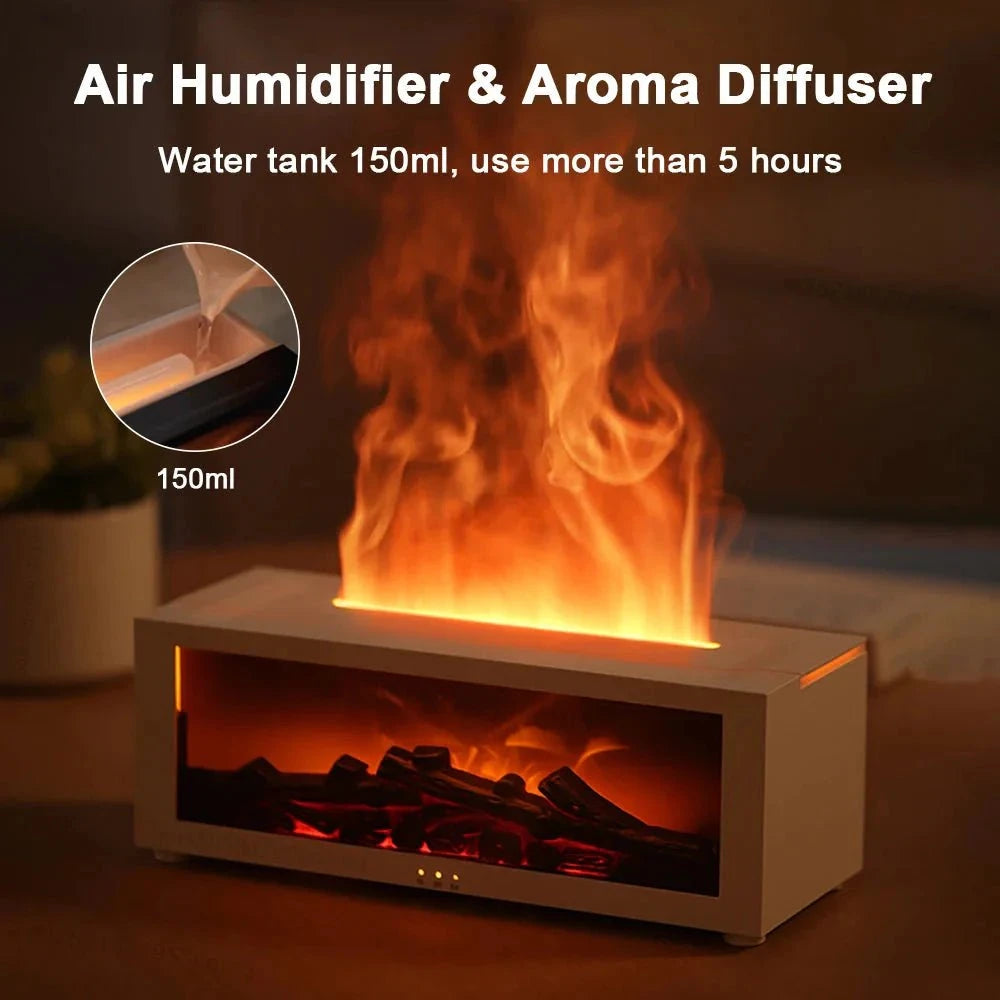FlameGlow™ Diffuser – Ultrasonic Aroma Diffuser with Realistic Flame Effect huis Musthavez