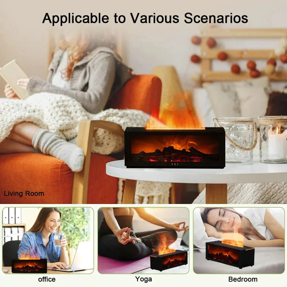 FlameGlow™ Diffuser – Ultrasonic Aroma Diffuser with Realistic Flame Effect huis Musthavez