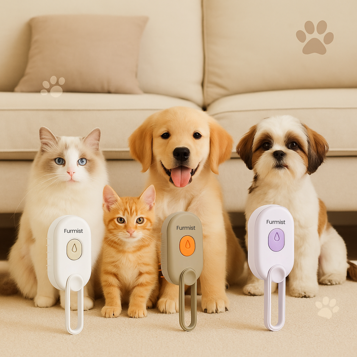 FurmMist™ 3-in-1 Steam Grooming Brush for Cats & Dogs