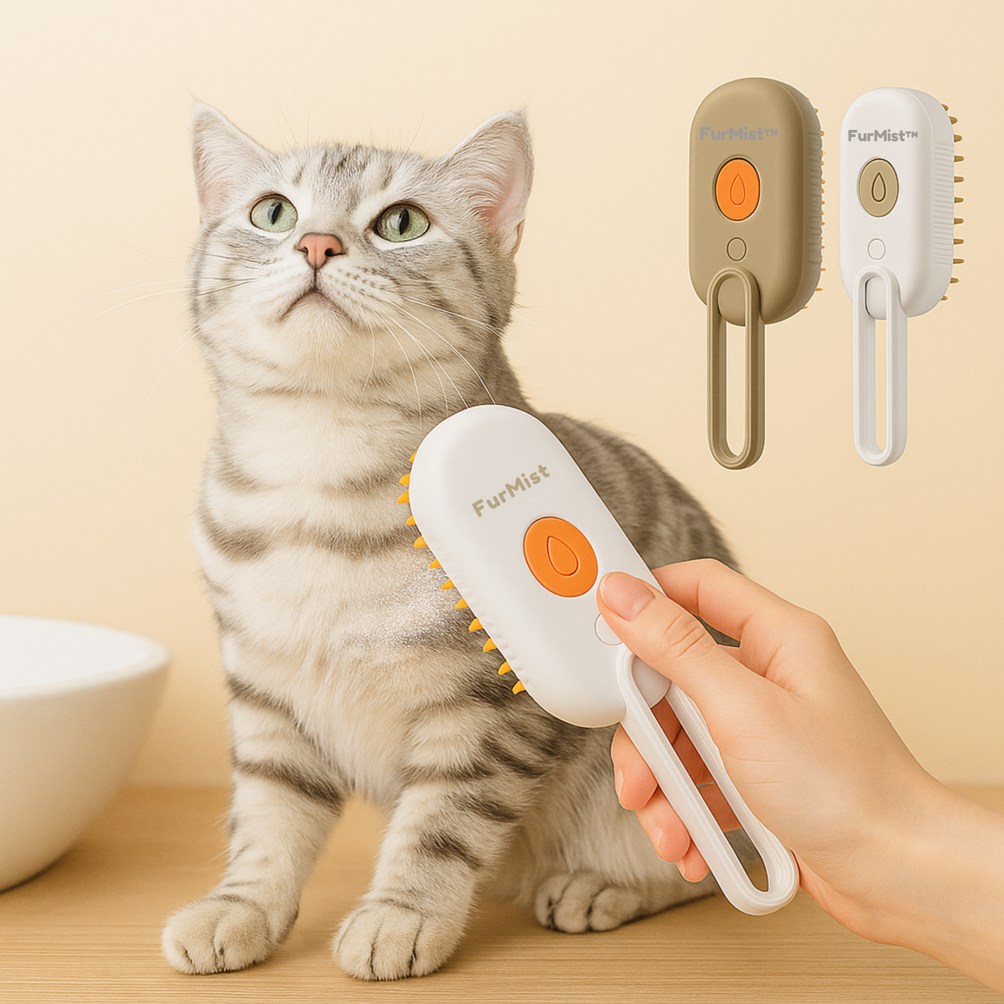 FurmMist™ 3-in-1 Steam Grooming Brush for Cats & Dogs