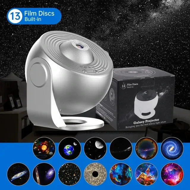 CosmicDreamer™ Galaxy Projector – Transform Your Space into a Celestial Oasis huis Musthavez Moonlight Silver USB Plug 