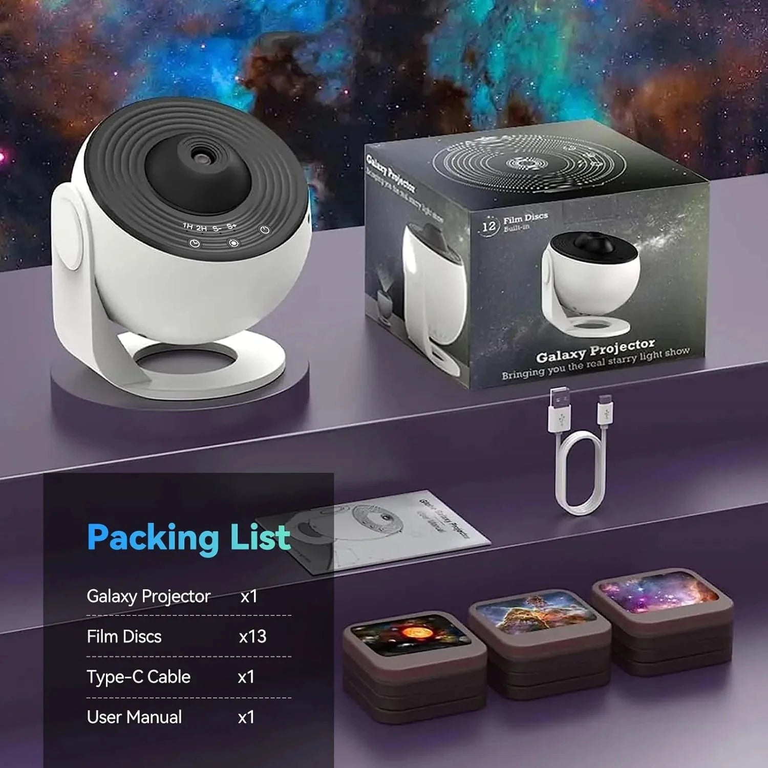 CosmicDreamer™ Galaxy Projector – Transform Your Space into a Celestial Oasis huis Musthavez 